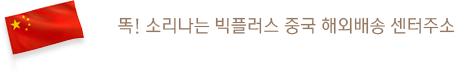 똑! 소리나는 빅플러스 중국 해외배송 센터주소